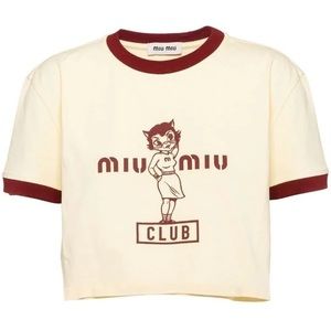 Brand New Miu Miu Logo Ringer Tee